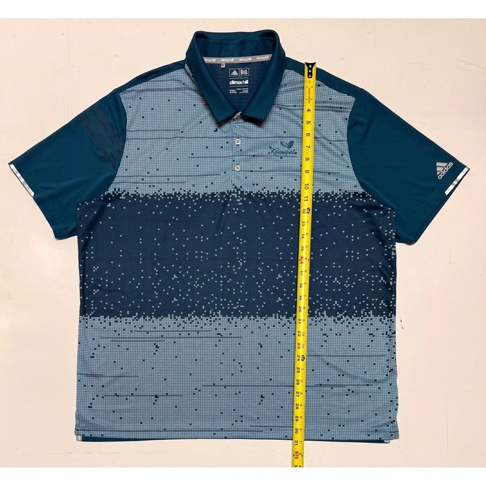 Adidas Golf Climachill Polo Shirt Mens 2XL Blue Kaanapali‎ Graphic Print